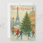 Kerstmis in Parijs Eiffeltoren Winter Persoonlijk Kaart (Voorkant)