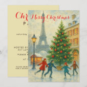 Kerstmis in Parijs Eiffeltoren Winter Persoonlijk Kaart (Voorkant / Achterkant)