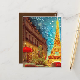 Kerstmis in Parijs, elfle toren Briefkaart