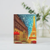 Kerstmis in Parijs, elfle toren Briefkaart (Staand voorkant)