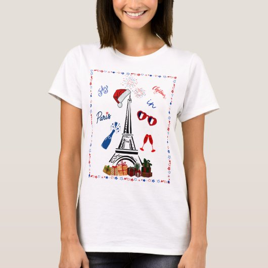 Kerstmis in Parijs – Juli Kerstviering T-shirt (Voorkant)