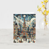 Kerstmis in Parijs Kaart (Gele Bloem)