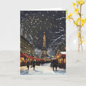 Kerstmis in Parijs Kaart (Gele Bloem)