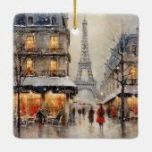 Kerstmis in Parijs Keramisch Ornament (Achterkant)