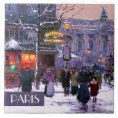 Kerstmis in Parijs. Kerstaire keramische Tegels Tegeltje (Voorkant)
