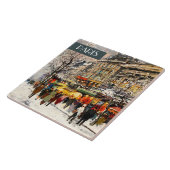 Kerstmis in Parijs. Kerstaire keramische Tegels Tegeltje (Zijkant)