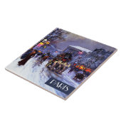 Kerstmis in Parijs. Kerstaire keramische Tegels Tegeltje (Zijkant)