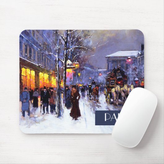 Kerstmis in Parijs. kerstcadeau Muismat (Met muis)