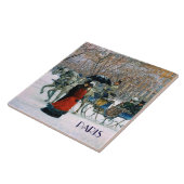 Kerstmis in Parijs. kerstcadeau Tegeltje (Zijkant)