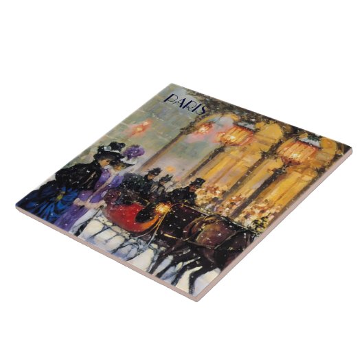 Kerstmis in Parijs. kerstcadeau Tegeltje (Zijkant)