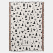 Kerstmis in Parijs | Monogrammen Deken (Voorkant Verticaal)