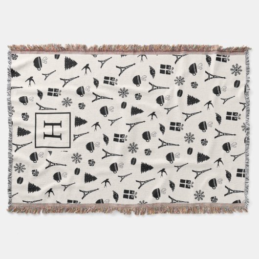 Kerstmis in Parijs | Monogrammen Deken (Voorkant)