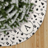 Kerstmis in Parijs | Monogrammen Imitatie Linnen Kerstboom Rok