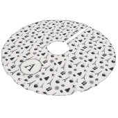 Kerstmis in Parijs | Monogrammen Imitatie Linnen Kerstboom Rok (Gekanteld)