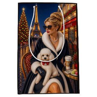 Kerstmis in Parijs,Poodle Medium Cadeauzakje