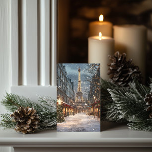 Kerstmis in Parijs: Verlichte Eiffeltoren Feestdagen Kaart