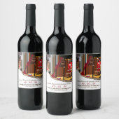 Kerstmis in Parijs Wijn Etiket (Flessen)