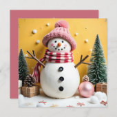 Kerstmis in pastel - Platte kerstkaart (Voorkant / Achterkant)