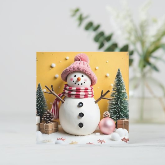 Kerstmis in pastel - Platte kerstkaart (Staand voorkant)