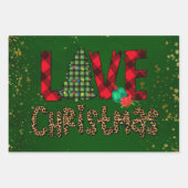 Kerstmis in Patronen en luipaard afdrukken Inpakpapier Vel (Voorkant 3)