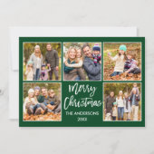 Kerstmis in penseel 5 Fotogroen Feestdagenkaart (Voorkant)