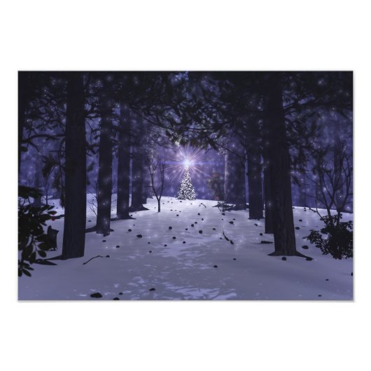 Kerstmis in Pines Photo Print Foto Afdruk (Voorkant)
