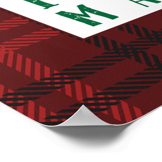 Kerstmis in Plaid Holiday Wall Art Square Poster (Hoek)