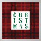 Kerstmis in Plaid Holiday Wall Art Square Poster (Voorkant)