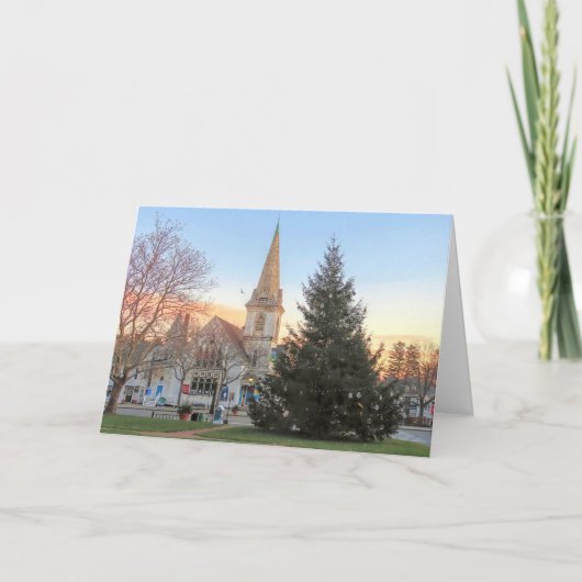 Kerstmis in Plymouth MA 2022 Bedankkaart (Voorkant)