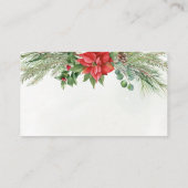 Kerstmis in Poinsettia Winter Greenery Wedding Informatiekaartje (Achterkant)
