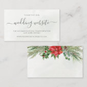 Kerstmis in Poinsettia Winter Greenery Wedding Informatiekaartje (Voorkant / Achterkant)