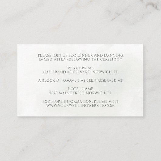 Kerstmis in Poinsettia Winter Greenery Wedding Informatiekaartje (Achterkant)