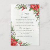 Kerstmis in Poinsettia Winter Greenery Wedding Informatiekaartje (Voorkant)
