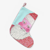 Kerstmis in Pointillism Santa Face Kleine Kerstsok (Voorkant (Hangend))