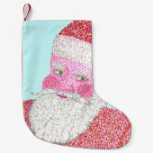 Kerstmis in Pointillism Santa Face Kleine Kerstsok (Voorkant)