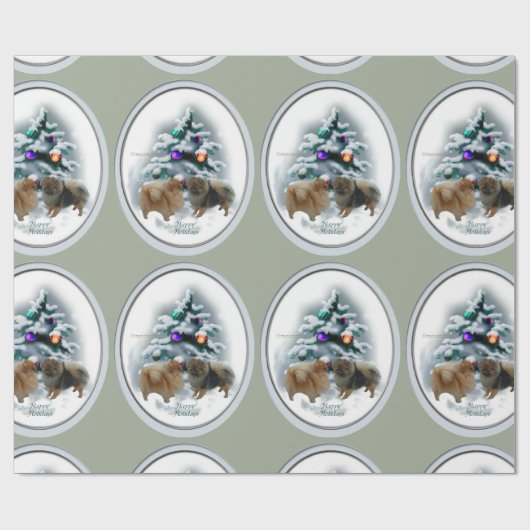 Kerstmis in Pommeren Cadeaupapier (Vlak)