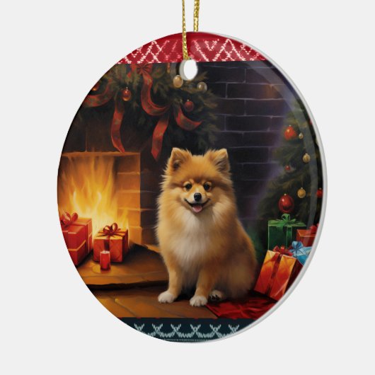 Kerstmis in Pommeren Keramisch Ornament (Links)