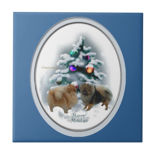 Kerstmis in Pommeren Tegeltje (Voorkant)