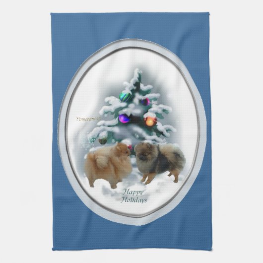 Kerstmis in Pommeren Theedoek (Verticaal)