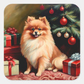 Kerstmis in Pommeren Vierkante Sticker (Voorkant)