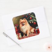 Kerstmis in Pommeren Vierkante Sticker (Envelop)