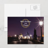Kerstmis in Praag, stadsgezicht foto Feestdagenkaart (Voorkant / Achterkant)