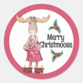 Kerstmis in pyjama met cacao ronde sticker (Voorkant)