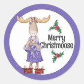 Kerstmis in pyjama met cacao ronde sticker (Voorkant)