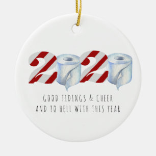 Kerstmis in quarantaine Grappig 2020-herdenking Keramisch Ornament