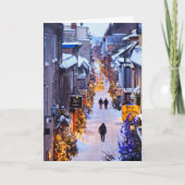 Kerstmis in Quartier Petit ChamPlain Quebec Feestdagen Kaart (Voorkant)