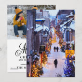 Kerstmis in Quartier Petit Champlain, Quebec Feestdagenkaart (Voorkant / Achterkant)