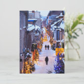 Kerstmis in Quartier Petit Champlain, Quebec Feestdagenkaart (Staand voorkant)