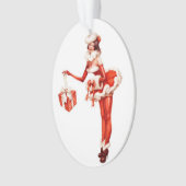 Kerstmis in Red Pin Up Girl Ornament (voorkant)