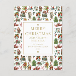 Kerstmis in Retro Stijl Feestdagenkaart